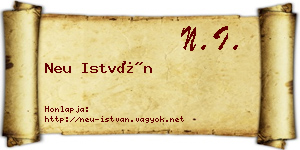 Neu István névjegykártya